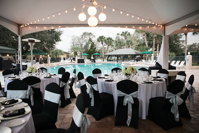 pool area setup for an outdoor event